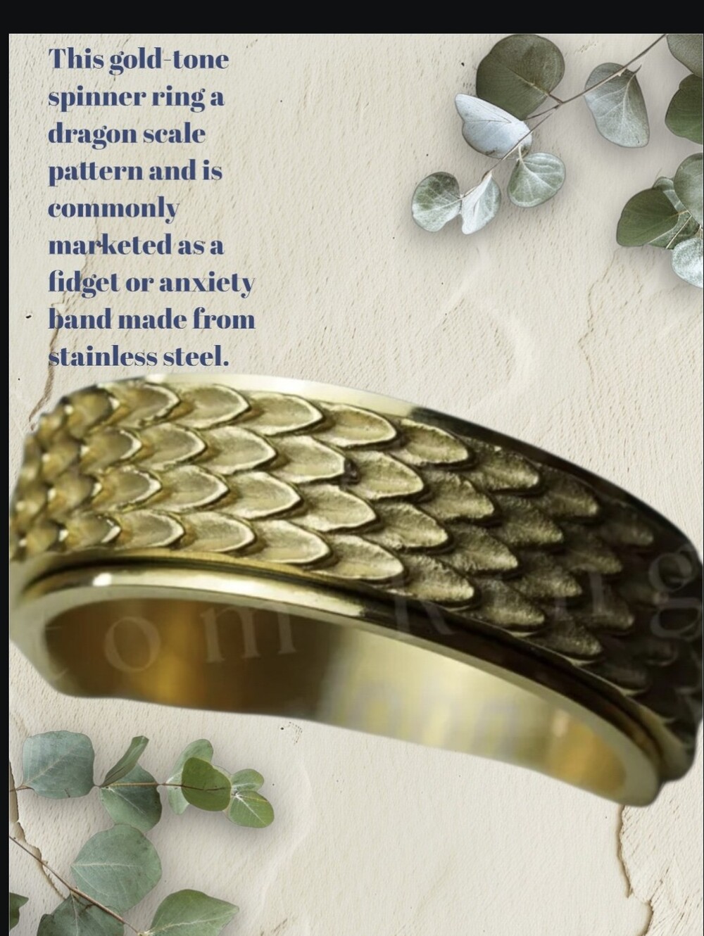 Gold Textured Scale Cuff Bracelet